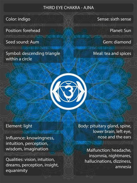 Chakras Symbols with Description of Meanings Infographic Stock Vector ...