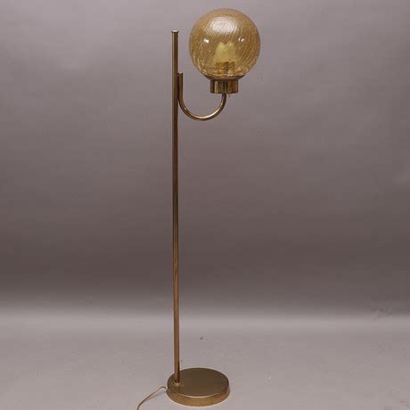 GOLVLAMPA mässing glas G 118 Bergboms 1960 tal Belysning