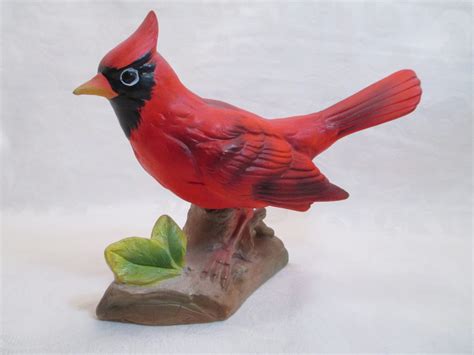 Vintage Cardinal Figurine Bobble Red Bird Made In Japan