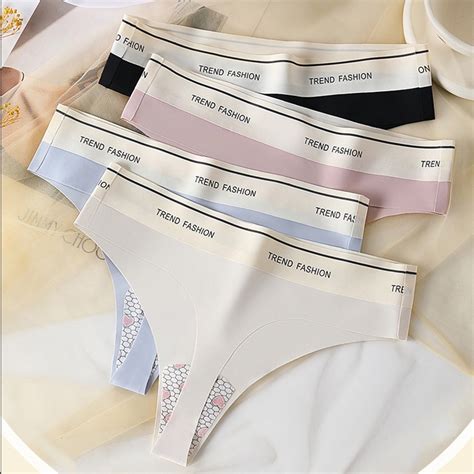 Finetooo Calcinha Fio Dental Sem Costura Antibacteriana Ice Silk Hot Temptation Biqu Ni T Back