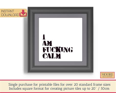 I Am Fucking Calm Keep Calm Poster Fuck Quotes Swear Word Etsy