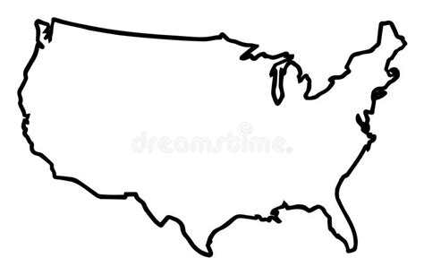 USA Broad Outline Map stock vector. Illustration of vector - 117246037