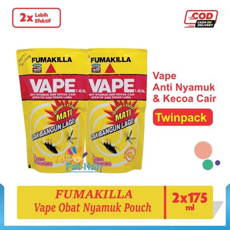 jual fumakilla obat nyamuk cair vape anti nyamuk kecoa pouch refill