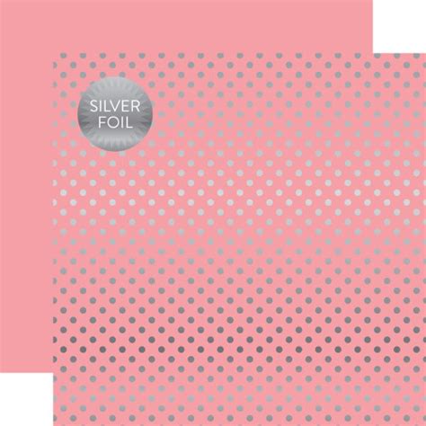 Dots And Stripes Pink Silver Foil 12x12 Patterned Paper Echo Park Paper Co