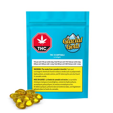 THC 10 Softgels (10 units) - By: Glacial Gold - Mendo
