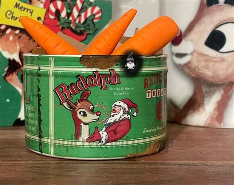 Reindeer Treats Retro Tin Etsy