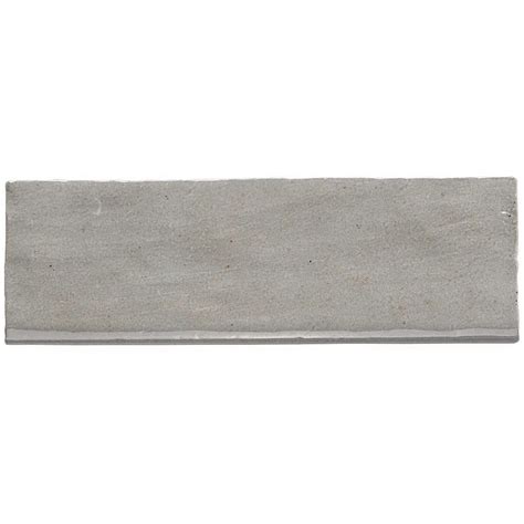 Shop Portmore Gray X Glazed Ceramic Bullnose Tilebar