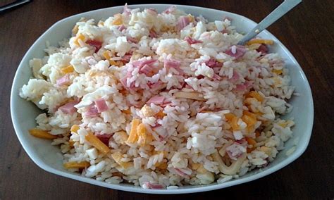 Receta de Ensalada de Arroz Primavera con jamón y huevo