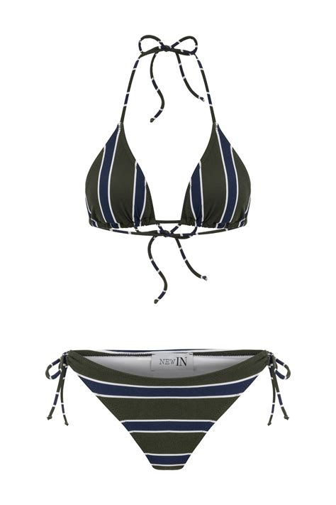 Haki Lacivert Izgili Bikini Tak M