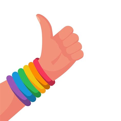 Concepto De Orgullo Gay La Mano Hace Como Una Pulsera Con Una Bandera Del Arco Iris Orgullo Lgbt