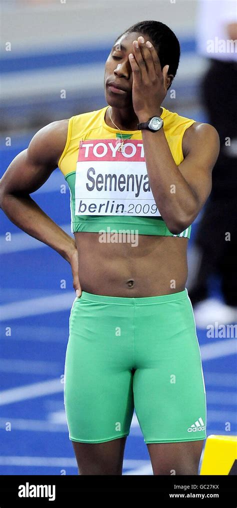 South Africas Caster Semenya Celebrates After Victory In The Womens