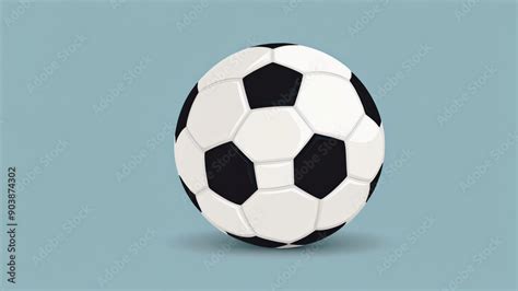 Classic Black And White Paneled Soccer Ball Solid Light Blue