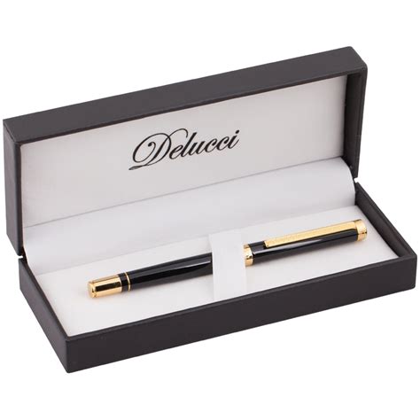 Ручка-роллер Delucci Classico, черная, 0,6 мм, корпус цвет черный ...