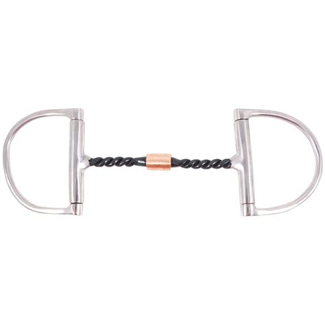 Fes Curved Twisted Wire D Ring Wroller Snaffle Bit In D Rings At
