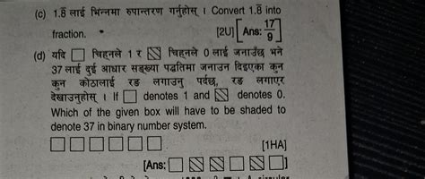 Question (c) Convert 1.\overline{8} (one point eight recurring) into a fr..