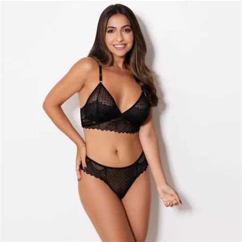 Conjunto Sem Bojo Em Renda E Tule Poá Lingerie Feminina MercadoLivre