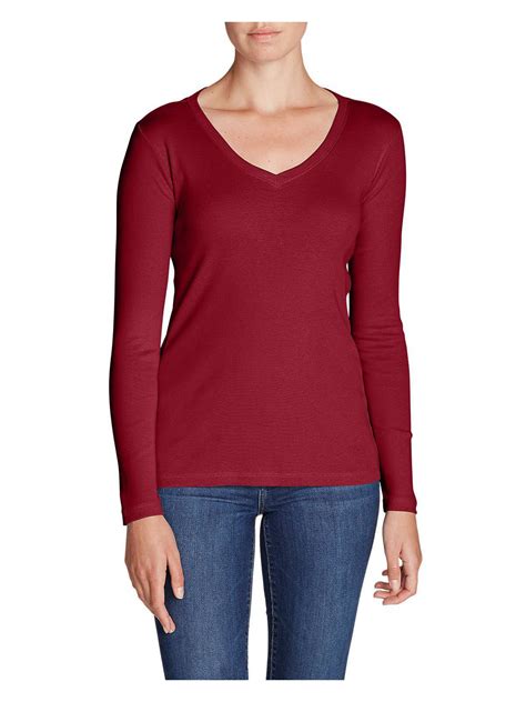 Eddie Bauer Women's Favorite Long-Sleeve V-Neck T-Shirt - Walmart.com ...