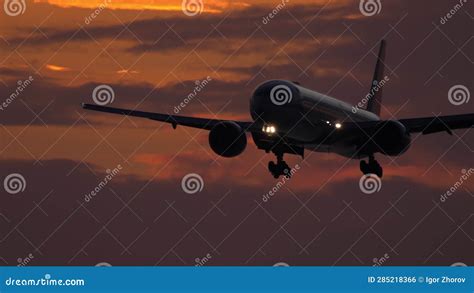 Airplane at Sunset, Silhouette Stock Footage - Video of cloud, flight ...