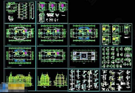 气派欧式办公楼全套cad施工图纸装饰装修素材免费下载图片编号5162910 六图网