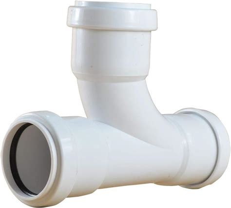 Pushfit 40mm Waste Pipe 90 Degree Tee White Amazon Co Uk DIY Tools