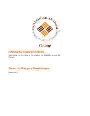 Tarea Riesgo Y Rendimiento Docx Finanzas Corporativas Maestr A En