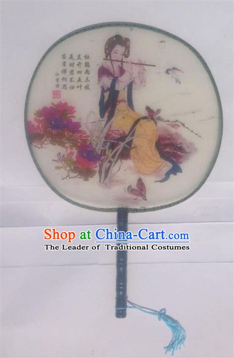 Light Blue Chinese Korean Dancing Fan Dance Gauze Fans Belly Dance Hand