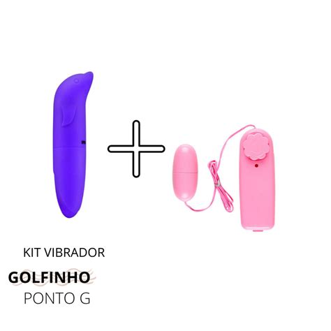 Kit Vibrador golfinho ponto G Vibrador Cápsula Bullet Controle Multivelocidade Sex Shop
