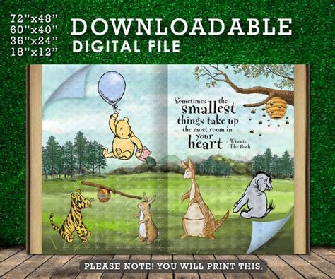 Giant Book Backdrop / Classic Winnie The Pooh Background in DIGITAL ...