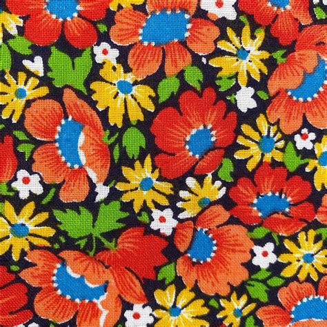 Vintage European Floral Poppy Fabric Free Shipping | Etsy