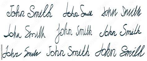 Fictional Signatures Template For Documents Design Calligraphy