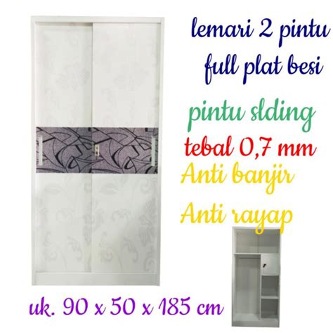 Jual Lemari Baju Pakaian Besi Pintu Sliding Shopee Indonesia