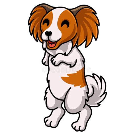 Cute Papillon Dog Cartoon Standing Stock Illustration Illustration Of