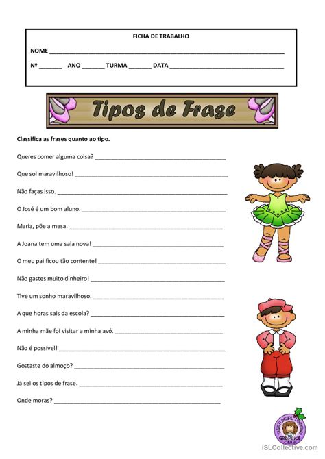 Atividades Tipos De Frases 5 Ano - 5