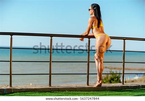 Brunette Woman Fitness Model Swimwear Posing Stock Photo 1637247844 Shutterstock