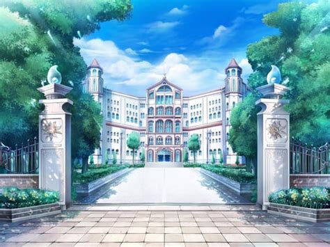 Download Anime School Scenery Empty Rooftop Wallpaper | Wallpapers.com