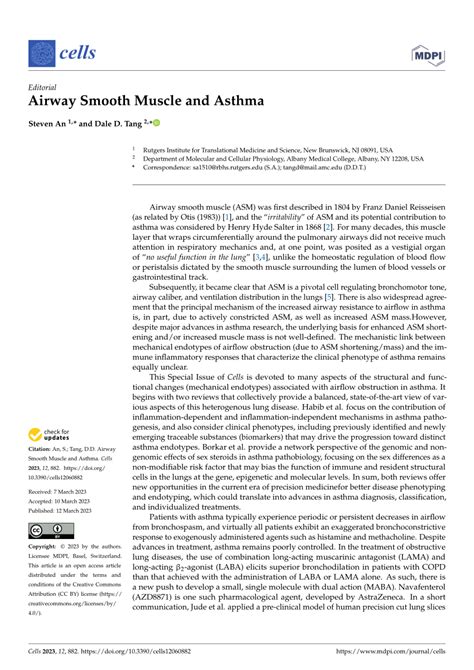 (PDF) Airway Smooth Muscle and Asthma