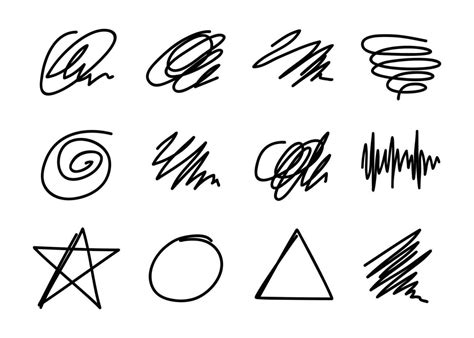 hand drawn scribble collections  vector art  vecteezy