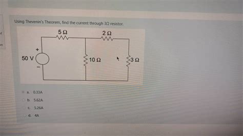 Using Thevenin s Theorem find the current through 3Ω resistor Filo