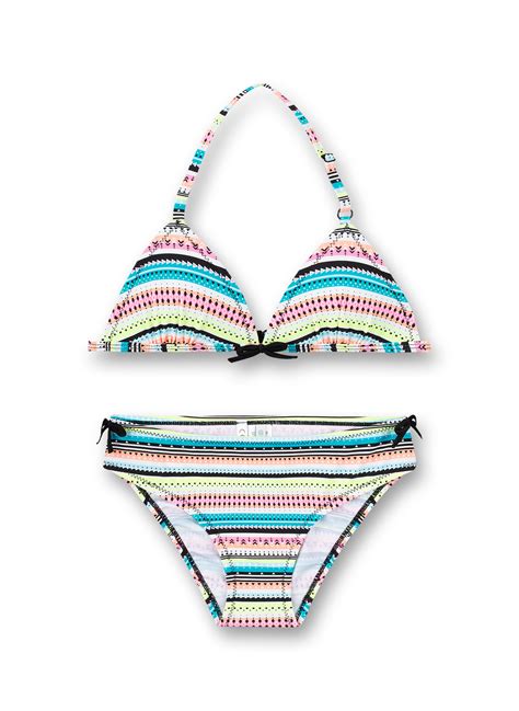 Mädchen Bikini Orange Neon Bambus 4060972336626