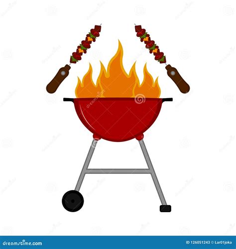 Isolated Barbecue Grill Icon Stock Vector Illustration Of Food