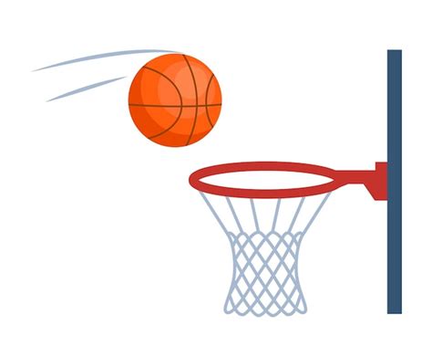 Premium Vector Basketball Ball Flying Into The Basketball Ring Vector