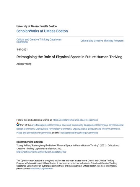 VER - Reimagining The Role of Physical Space in Future Human Thriving | PDF