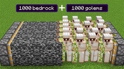 1000 Bedrock 1000 Golems Youtube