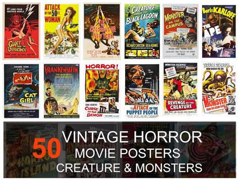 Art Deco Art Posters Classic Retro Wall Art From 80s 90s Horror