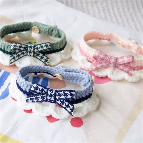 Pet Collar Knitted Collar Scarf Dog Cat Collar Rantai Kucing Kolar