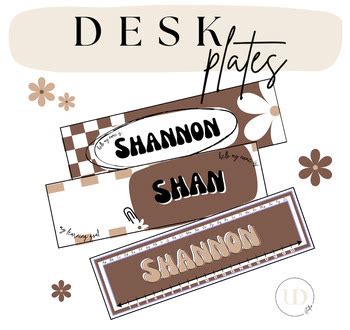 VIBIN VINTAGE NUDE Desk Plates Editable Modern Retro By Undone Studio