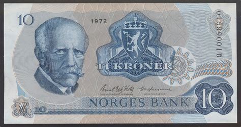 Sedler 10 Kroner 1972 Qi Erstatning Kv 0 Ma Shops
