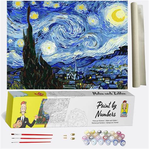 Paint By Numbers For Adults The Starry Night By Van Gogh Pre Drawn