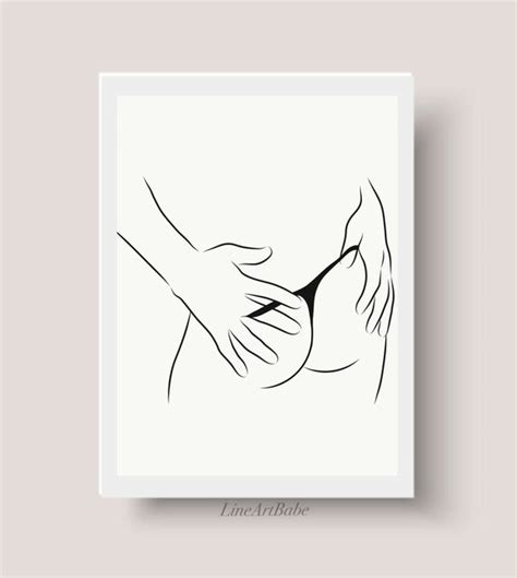 Line Art Ass Grab Sexy Bedroom Wall Deco Sensual Couple Etsy Australia