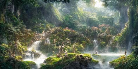 Krea Lush And Beautiful Concept Art For Rivendell Lord Of The Rings